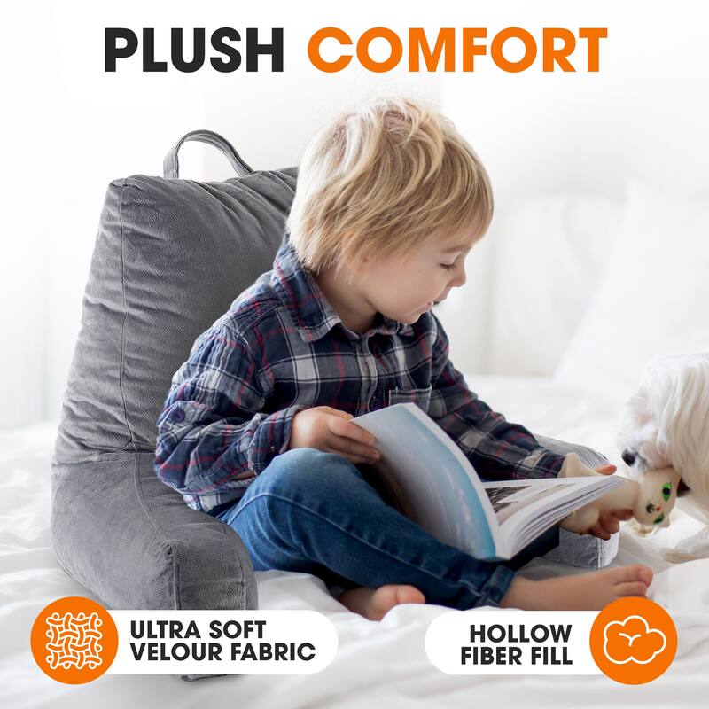 Cheer Collection Kids Size Reading and Backrest Pillow with Armrest
