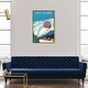 preview thumbnail 18 of 27, Oliver Gal 'Les Alpes Travel Poster' Blue Wall Art Canvas Print 24 x 36 - Gold