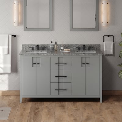 Jeffrey Alexander VKITKAT60R-MARBLE Katara 61" Free Standing Vanity