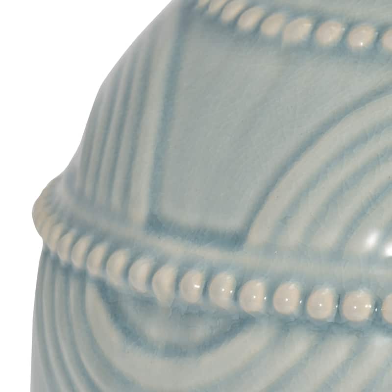 Sagebrook Home Ceramic 28" Bottle Table Lamp, Metal Base, Linen Shade, Stylish Lighting - 16" x 16" x 28"