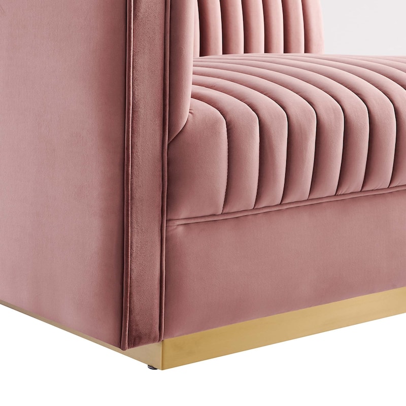 Sanguine Channel Tufted Performance Velvet 3-Seat Sectional Sofa