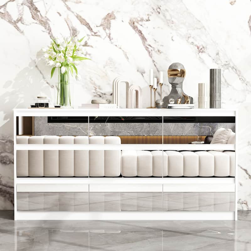 9 Drawer Dresser White Dresser Chest Drawer Storage Organizer Cabinet