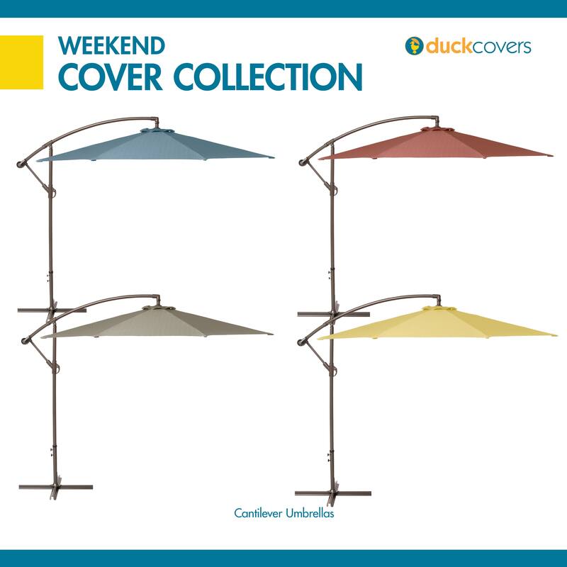 Duck Covers Weekend 10 Feet Patio Cantilever Umbrella, Base Included