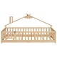 preview thumbnail 10 of 9, Natural Twin Size Pine Wood House-Shaped Floor Bed with Guardrails