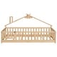 preview thumbnail 10 of 32, Twin Size Pine Wood House-Shaped Floor Bed with Guardrails