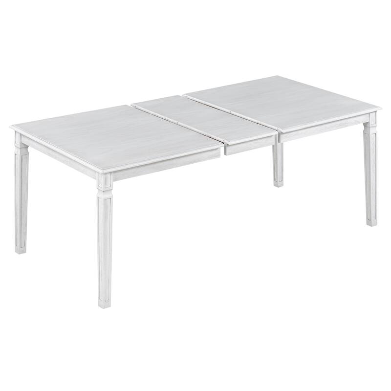 6 Piece Dining Table Set Extension from 59 to 72-Inches, Wood Kitchen Dining Table Set with 4 Upholstered Chairs & Bench