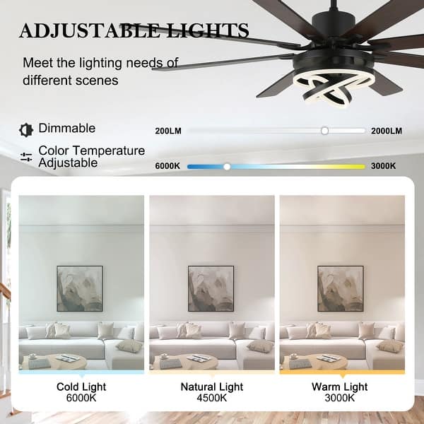 Ceiling Fan With LED Light Solid Wood Ceiling Light Remote Control Ultra-Thin Ceiling Lamp Dimmable Invisible Quiet Ceiling Lighting 72W Fans Ceiling