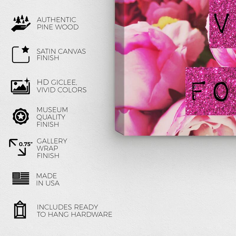 Wynwood Studio Canvas Fashion and Glam Too Vogue Pink Pink and Magenta Glam Wall Art Canvas Print