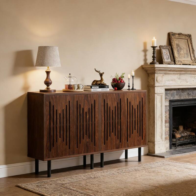 Rustic Cabinet, Set of 2 Storage Cabinet,Classic Sideboard Cabinet