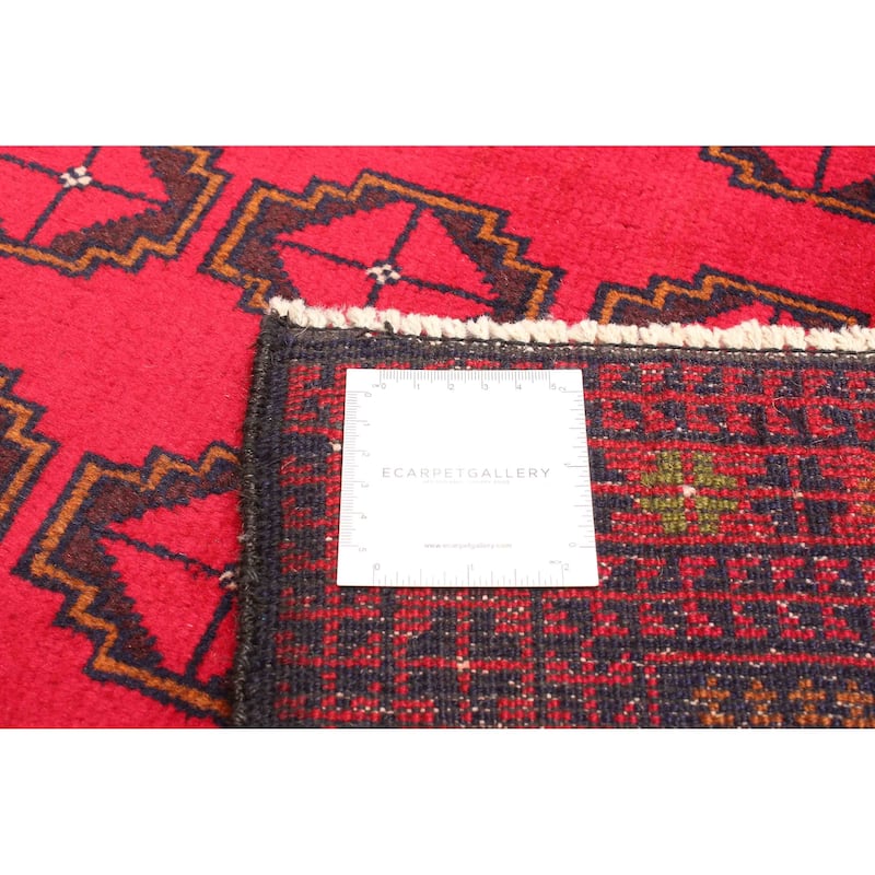 ECARPETGALLERY Hand-knotted Teimani Red Wool Rug - 2'11 x 4'6