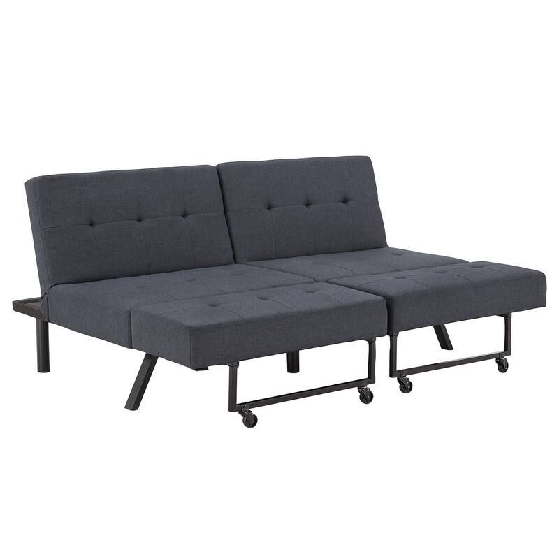 Palatka Full 80" Wide Tufted Fabric Convertible Futon by iNSPIRE Q Classic