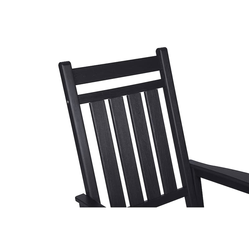 Outdoor Wooden Oversized Rocking Chair, All Weather Resistant Porch Rocker for Lawn Garden, White