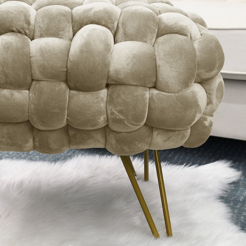 Velvet Pouf Stool 27"x20"x20"