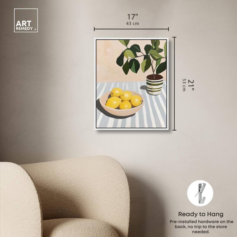 Lemon with Green Canvas by Art Remedy