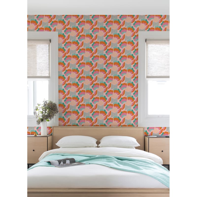 Megan Carter Retro Esme Pink Peel and Stick Wallpaper