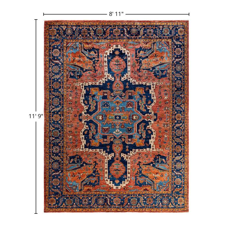 Serapi One-of-a-Kind Hand-Knotted Area Rug - Orange, 8' 11" x 11' 9" - 8' 11" x 11' 9"