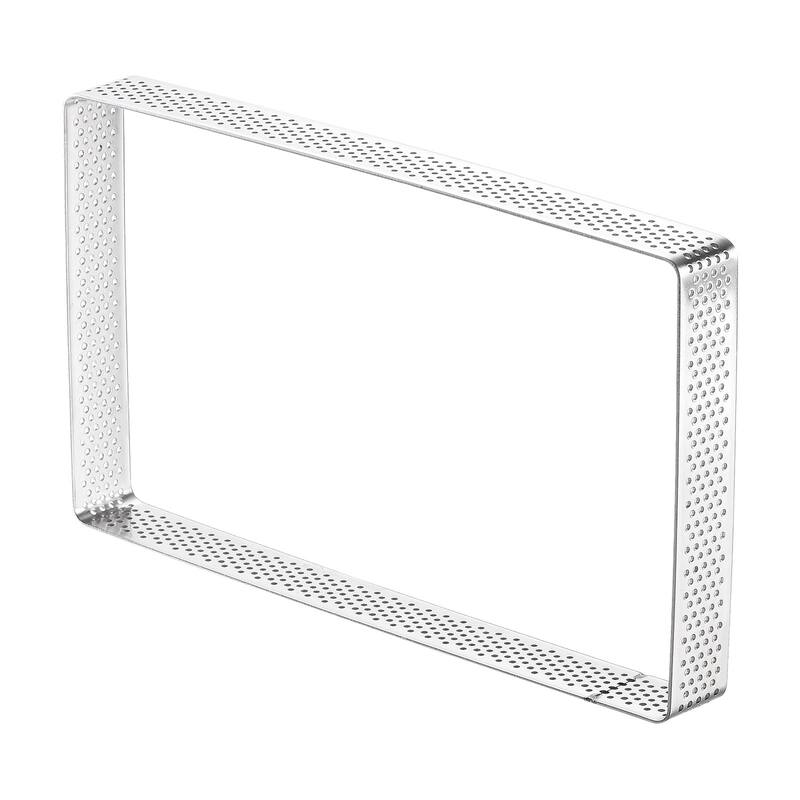 2pcs Stainless Steel Cake Mold Rings 7.5" x 4.3" Rectangular Cake Mousse Ring - Silver