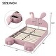 preview thumbnail 13 of 11, Full Pink Velvet Upholstered Platform Bed w/LED Lights, Storage Stools