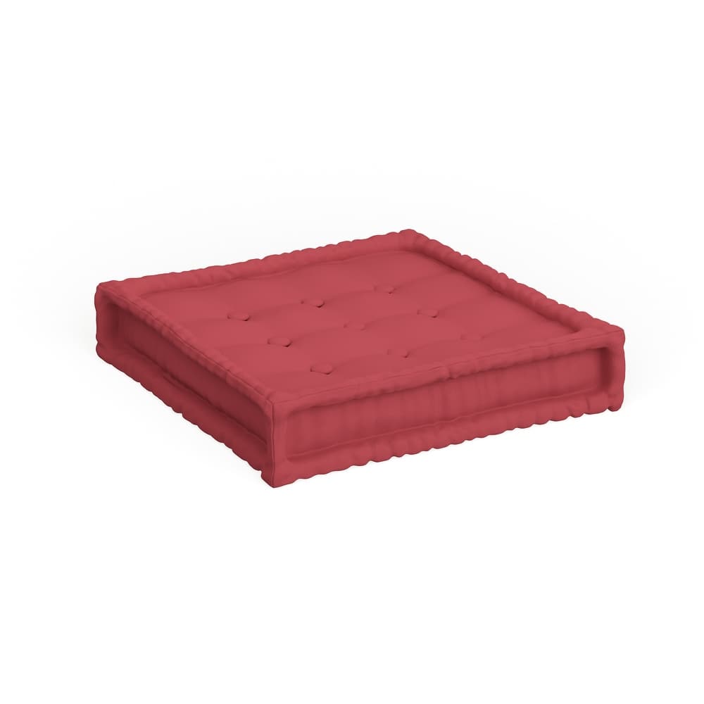 25-inch Microsuede Square Tufted Floor Pillow