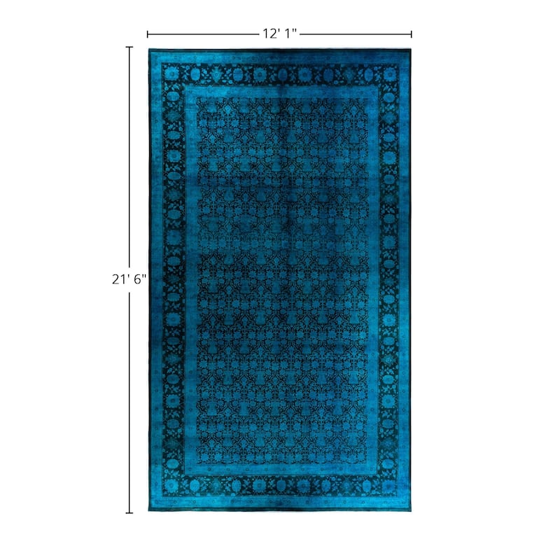 Vibrance One-of-a-Kind Hand-Knotted Area Rug - Blue, 12' 1" x 21' 6" - 12' 1" x 21' 6"