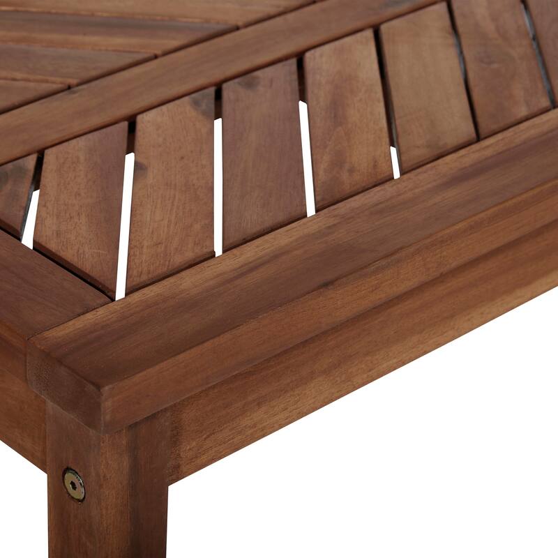Walker Edison Elephant Point Acacia Wood Chevron Bench