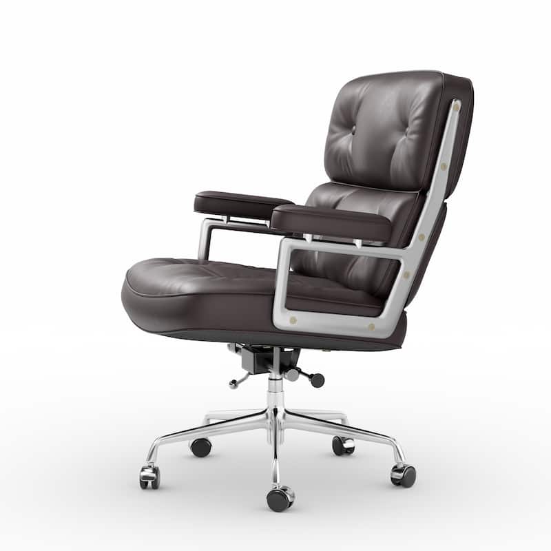 Mid-Back Ergonomic Executive Lobby Chair with Lumbar Support - N/A
