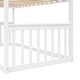 preview thumbnail 7 of 27, Twin Over Twin House Bunk Bed With Ladder and Fence Wood White Modern Contemporary Urban