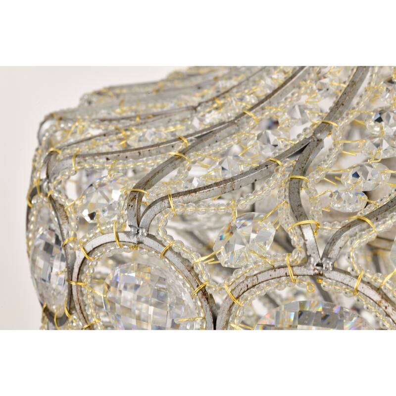 Rilo 4-light Antique Finish Carousel with Crystals Chandelier Ceiling Light