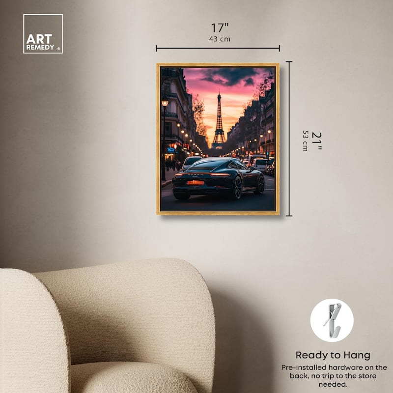 Parisian Porsche Twilight I Canvas by Art Remedy