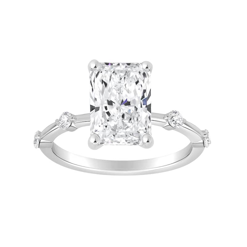 Auriya 14K Gold Tapered Emerald Lab Grown Diamond Engagement Ring 1.12 - 5.28ct. tw. (F-G, VS)