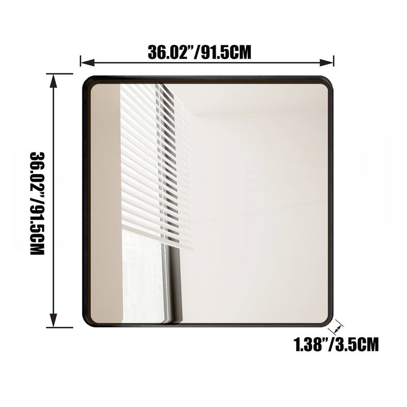 Wall Mirror Square Mirror Metal Framed Mirror