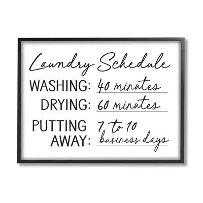 Stupell Laundry Schedule Witty Text Casual Home Sign Framed Wall Art, Design by Lettered and Lined - White