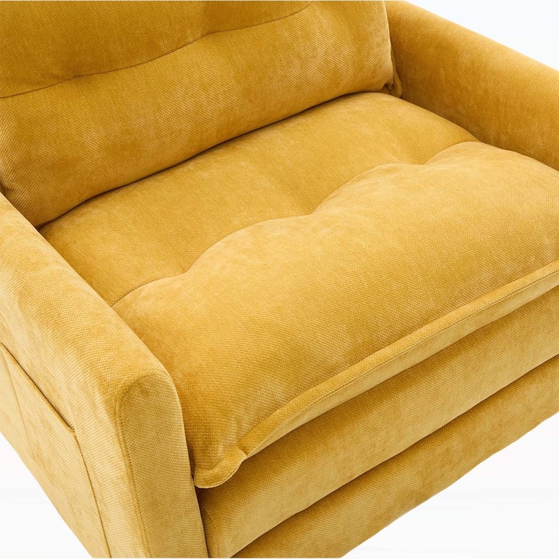 Modern Swivel Barrel Chair with Thick Padding,Metal Base,for Living Room and Bedroom