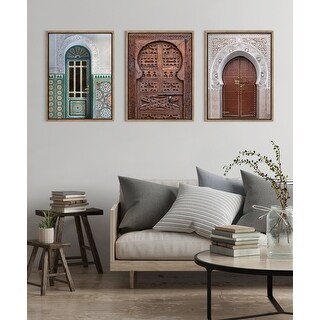 Kate and Laurel Sylvie Morocco Essaouira Door Framed Canvas by Golie