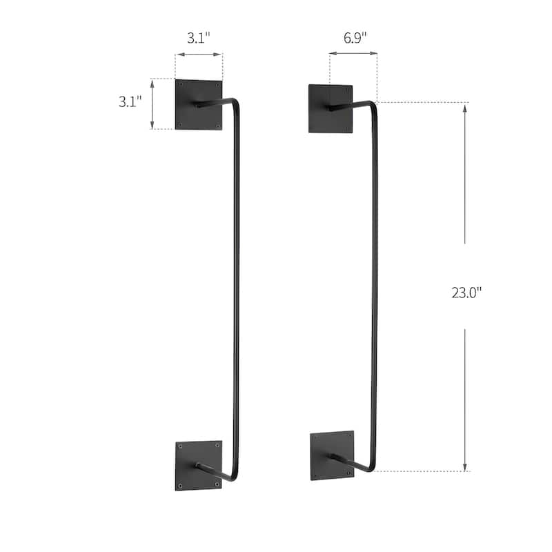 Throne Towel Rack 24" Towel Rack Shower Holder Wall Mount Bathroom Organizer (Black)