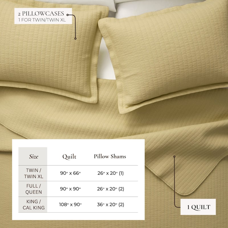 Linery & Co. Detailed Channel Stitch Microfiber Quilt Set With Shams.