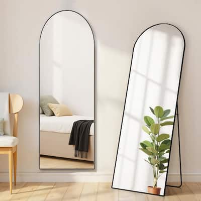 Arched Mirror Full Length, Upgraded 16"x59" Body Wall Mirrors with Shatter-Proof Glass, Floor Standing, Hanging or Leaning