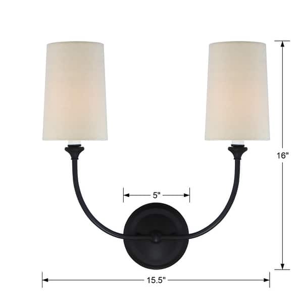 Libby Langdon for Crystorama Sylvan 2-light Dark Bronze Wall Sconce - 15.87'' W x 16'' H x 7'' D