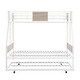 preview thumbnail 16 of 17, Metal Twin over Full Bunk Bed with Trundle, 2-Side Ladder and Full-Length Guardrail, Large Under Bed Storage, Black & Brown