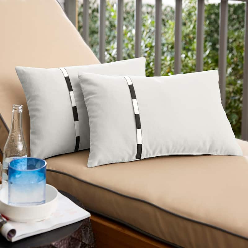 Sorra Home Sunbrella Outdoor Single Petite Flange Pillow Set of 2