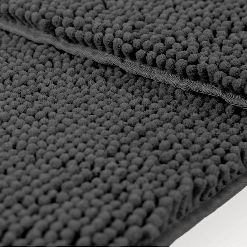Resort Collection Plush Shag Chenille Bath Mat (17 inches x 24 inches)