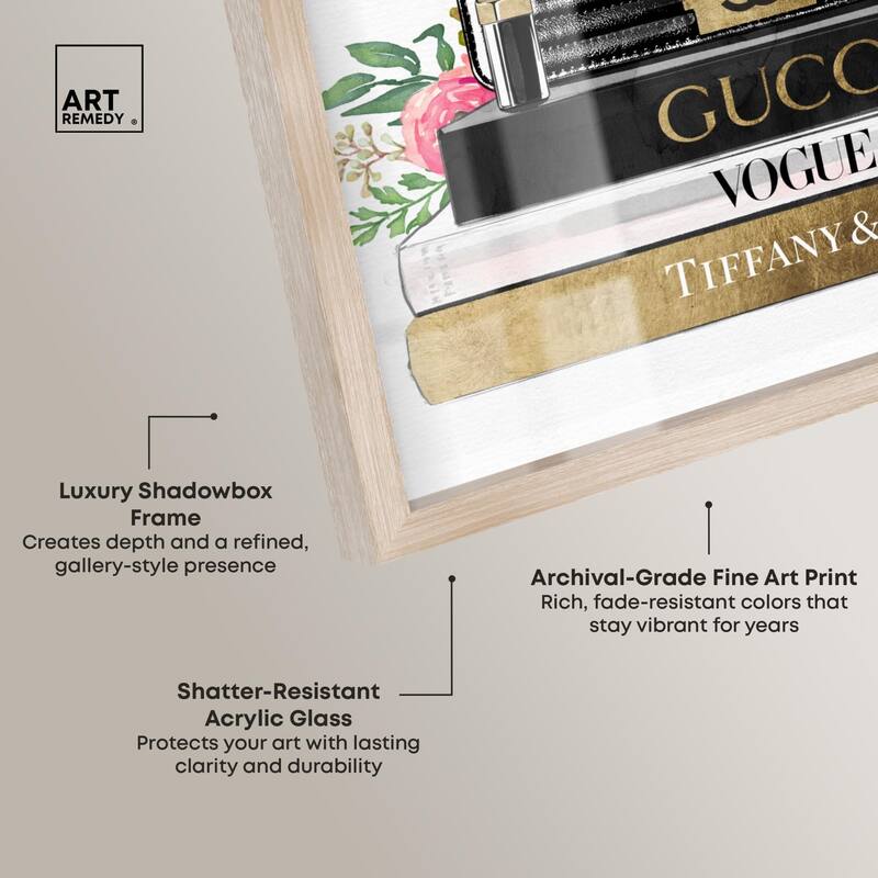 Luxury Paris Handbag and Books Shadowbox by Art Remedy