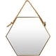 preview thumbnail 2 of 5, Tedd Gold Modern Nautical Hanging 21-inch Hexagonal Mirror - 21"H x 24"W