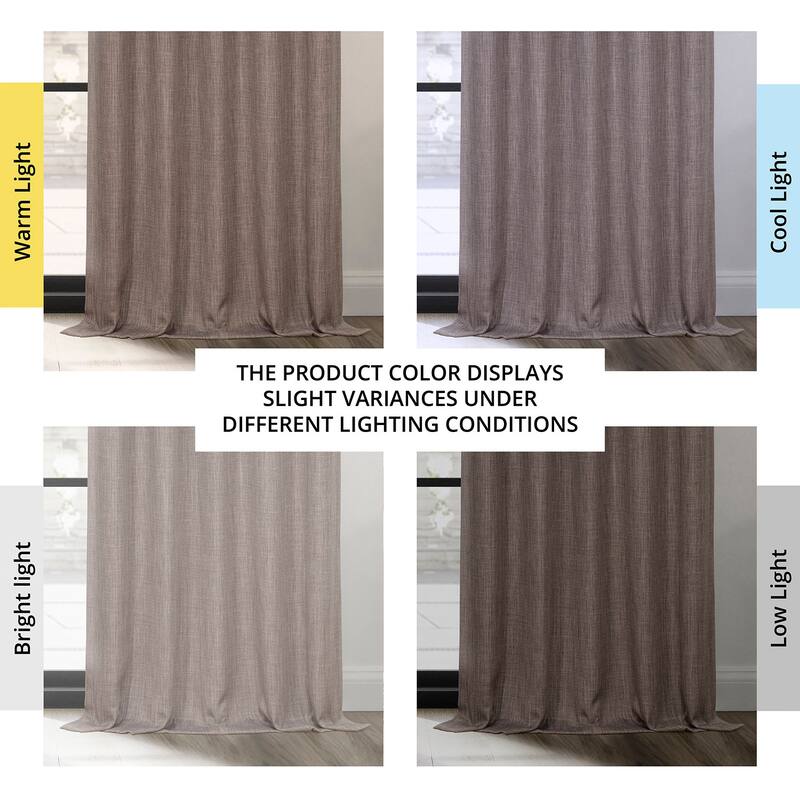 Exclusive Fabrics Textured Faux Linen Extra Wide Room Darkening Curtains for Bedroom & Living Room Curtains (1 Panel)