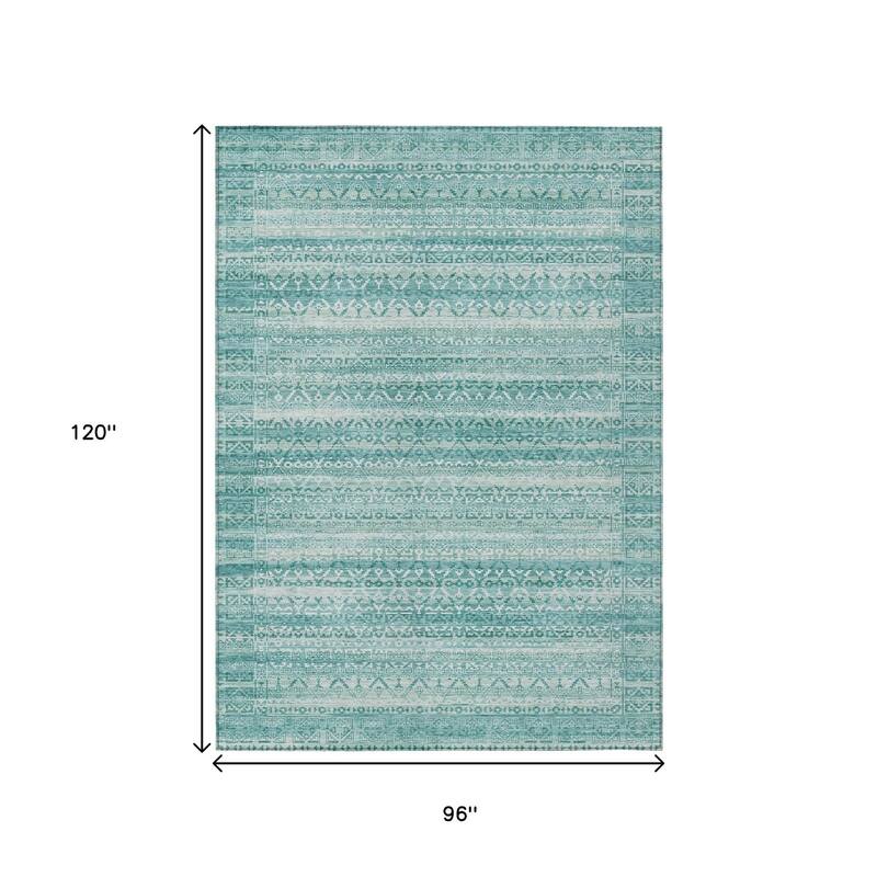 HomeRoots Striped Transitional Rectangle Outdoor Rug