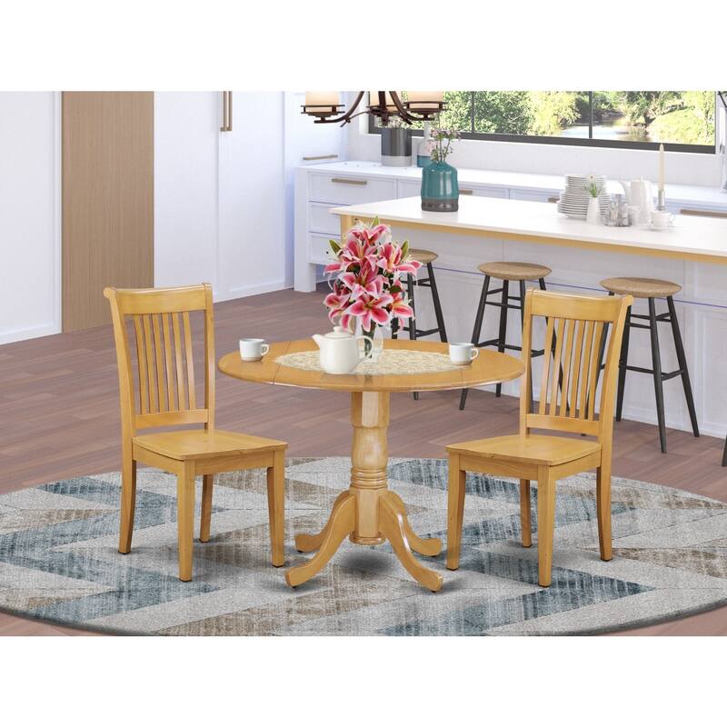 Antique Kitchen Table Set - 3 Piece Dining Table & Chairs - Small Space Dining Room Furniture