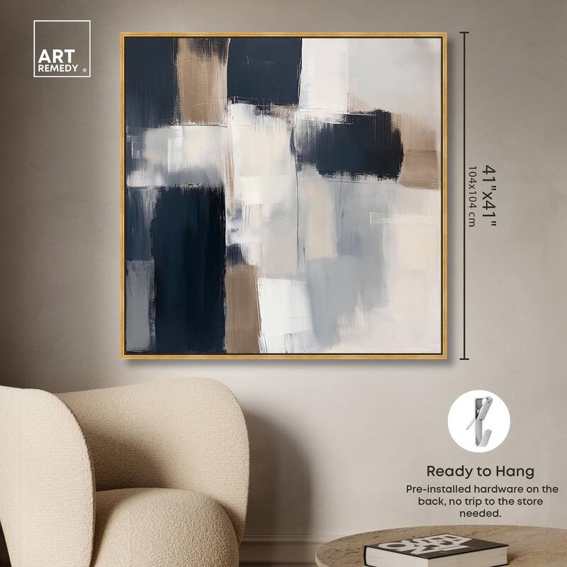 Blue and Tan Abstraction II Canvas by Art Remedy