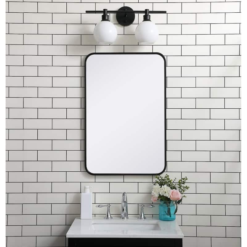 Ezra Soft Corner Metal Rectangular Mirror