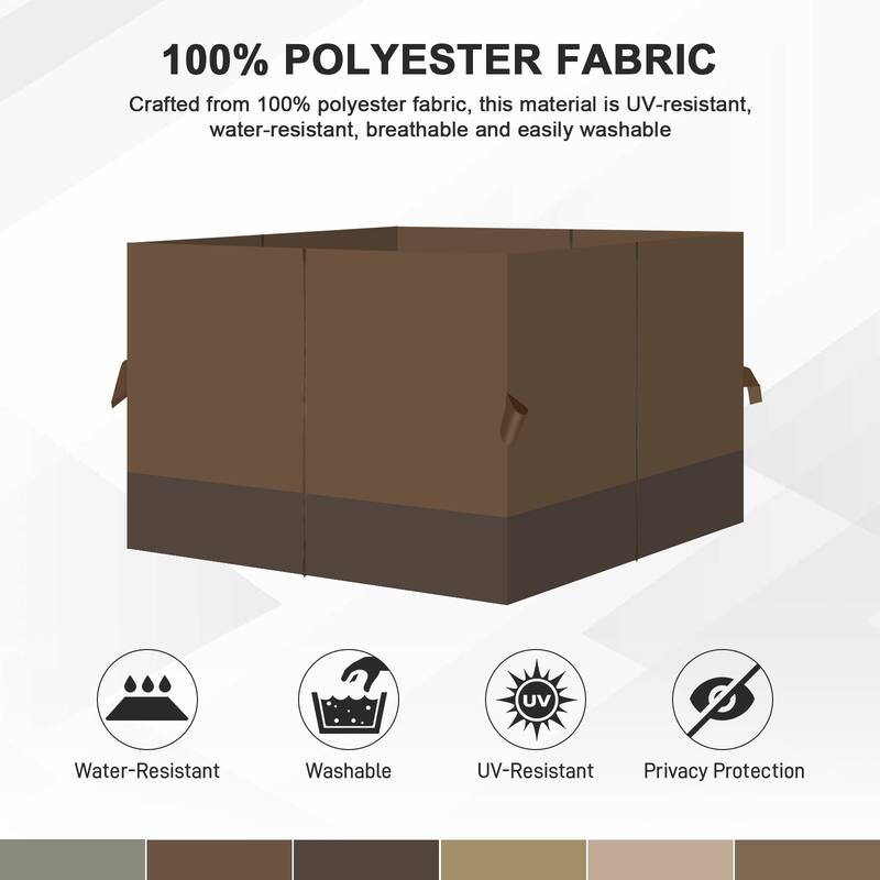 Aoodor Gazebo Curtain Replacement - Patio Privacy Curtains with Double Zipper(Curtain Only)