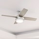 preview thumbnail 1 of 16, Hunter 44" Dempsey Flush Mount Ceiling Fan with LED Light, Handheld Remote - Modern, Contemporary, Transitional, Industrial Brushed Nickel -  Light Grey / Natural blades